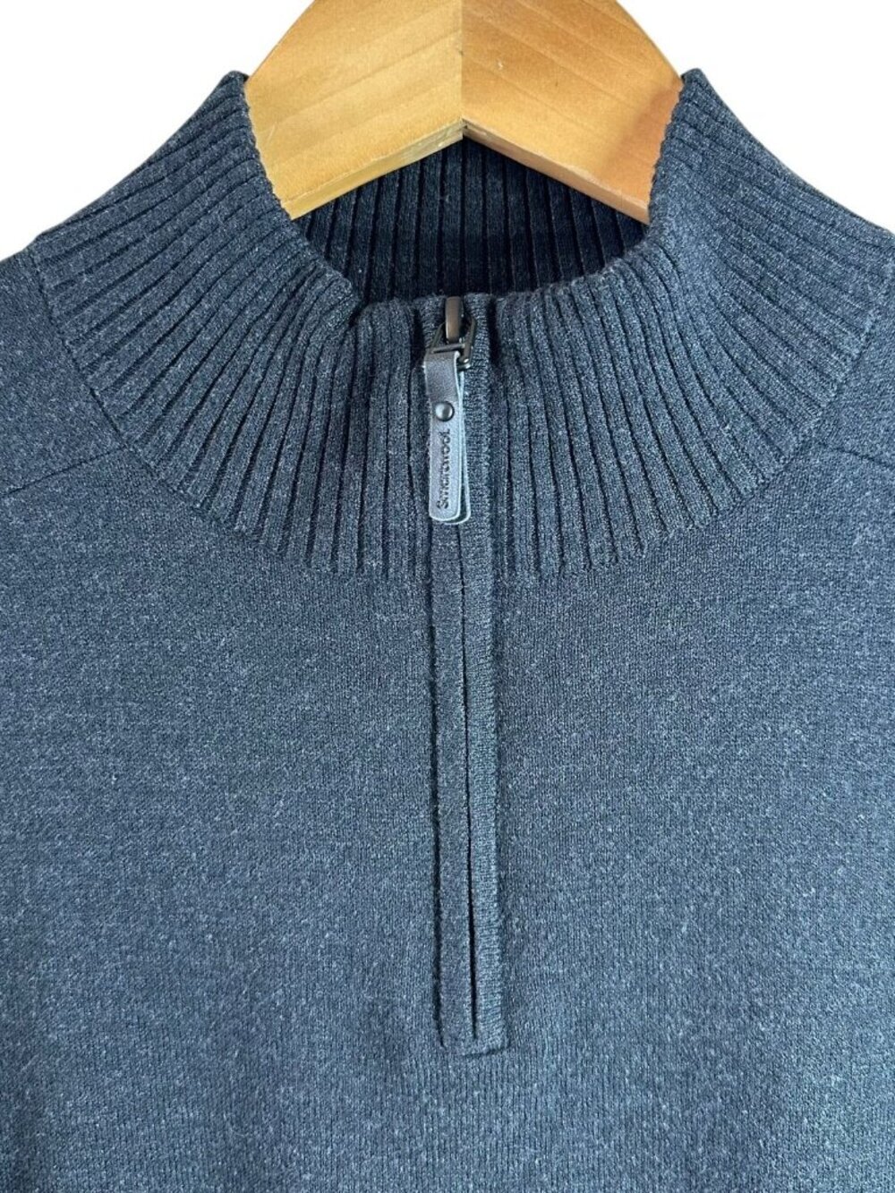 Smartwool Charcoal Gray 1/4 Zip Merino Wool Sweater Men's Size M - Picture 2 of 4